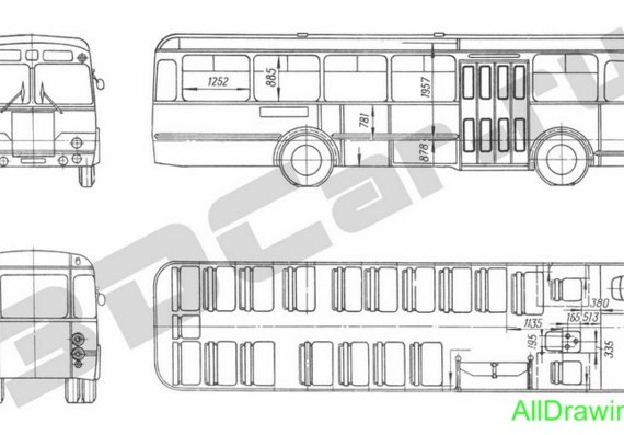 ЛАЗ 677 чертежи (рисунки) грузовика